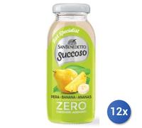 12x Multipack San Benedetto Succoso Zero 200 Ml. Vetro Pera/Banana