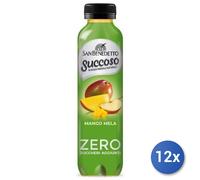 San Benedetto, Succoso Zero al Mango e Mela, 400 ml Bevanda Leggera e Dissetante in Acqua Minerale Naturale, Senza Zuccheri, Conservanti Coloranti e Glutine