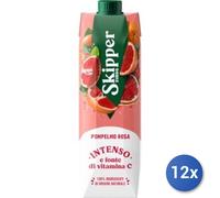 12x Multipack Skipper Succo Brik Lt 1 Pompelmo Rosa