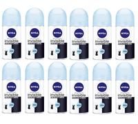 12x Nivea Invisible Black & White Pure Antitraspirant DeoRoll On Donna IN UTY