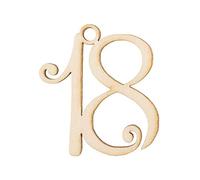 12X NUMERO 18 in legno 4 cm decorazione bombonira DICIOTTESIMO