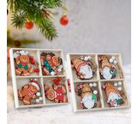 12x Ornamenti natalizi a forma di omino di pan di zenzero, decorazione