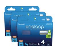 12X Panasonic Eneloop AAA 800mAh Batterie Ricaricabili Ni-MH + Scatola