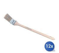 12x PENNELLO MAURER PER RADIATORI PURA SETOLA MANICO LEGNO mm 60