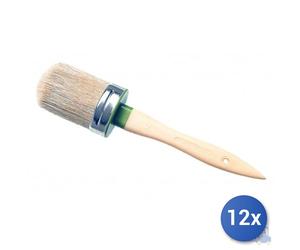 12x PENNELLO OVALINO PURA SETOLA 600 MANICO PLASTICA N 14