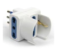 12x pezzi Adattatore Tripla Spina 10A 2 Presa 10/16A Bipasso+Bipasso Schuko 250v