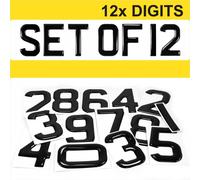 12x Piastre numeriche in gel 3d resina a cupola nera per fare da te REG DIGIT...