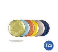 12x Piatti Frutta In Stoneware Caribe, Assortiti, 20Cm