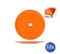 12x Piatti Melamina Colore Arancio Piani Cm25, Rombo