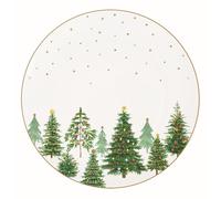 12X Piatti Piani + 12X Piatti Da Torta FESTIVE TREES Porcellana Easy Life