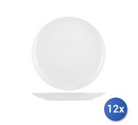 12x Piatti piani H&H Coupe New Bone China Bianco 27Cm