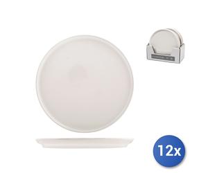 12x Piatti Piani In Stoneware Stoccolma, Bianco, 28Cm
