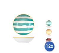 12x Piatto Fondo In Stonewaere Decoro Mix&Match, Multicolore, 20,5Cm