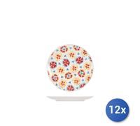 12x Piatto Frutta In Stonewaere Decoro Mix&Match, Multicolore, 19Cm