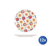 12x Piatto Piano In Stonewaere Decoro Mix&Match, Multicolore, 26Cm