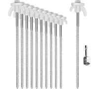® 12X Picchetti per Tenda in Acciaio - Picchetti a Vite Con Adattatore per Cacci