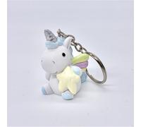 12X Portachiavi resina UNICORNO ARCOBALENO CELESTE bomboniera 0XGW