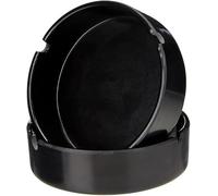 12x Posacenere in plastica Nera dal Design Semplice,portacenere Portatile, posacenere per privati e Gastronomia, Bar Pub,Ristorante, (12 Pezzi)