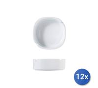 12x Posaceneri In Porcellana Bianco Tondi 9xh2,5 -1504 H&H