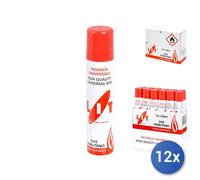 12x Ricariche Gas Butano Universale Per Accendini, 90Ml