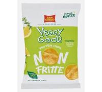 12X San Carlo Veggy Good Protein Chips Non Fritte con Lenticchie al Gusto Timo e Limone, 65g