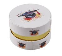 12X Scatola degustarazione portaconfetti TOCCO LAUREA 8x5 cm BOMBONIERA 1FLR