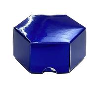 12X Scatola Esagonale Portaconfetti 7x7x3 cm BLU LUCIDO BOMBONIERA 1CI0