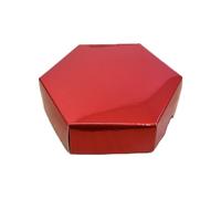 12X Scatola Esagonale Portaconfetti ROSSO c/scomparti 12x3 cm BOMBONIERA 1CHV