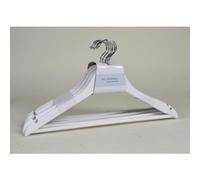 12X Set Di 8 Grucce In Legno Bianche Con Barra Per Gonna Pacco XXL 96 Pezzi