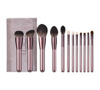 12x Set di pennelli per trucco in polvere Set di pennelli cosmetici con borsa portaoggetti Pennello per ombretto Set di pennelli essenziali di base