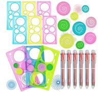 12x Set Spirale,Spirograph,Kit Righello Disegno Ingranaggi,Strumento Disegno Spirale Righello Geometrico,Set Spirale,Gioco Creativo Mandala,Ottimo Regalo per I Bambini