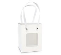 12X Shopper BUSTA box con finestra per BOMBONIERA 8x10x14 cm 1EZG