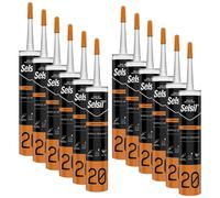 12x Sigillante Multiuso Silicone Acrilico Bianco Verniciabile 310ml