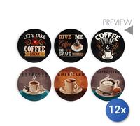 12x Sottopentola In Ceramica, Marca H&H, Decorazione Coffee, 20Cm