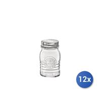 12x Spargisale In Vetro Officina1825 tappoinox Trasparente 7x11x7 Cm Bormioli