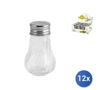 12x Spargisale Pepe Vetro Twist Tappo Inox Home