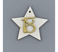 12X STELLA legno doppio Bianco con numero 18 Oro con calamita BOMBONIERA 0Y16