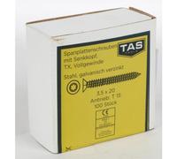 12x TAS Viti Truciolari 50 Pezzo 3,5x20mm TX Filettatura Parte Svasata Legno