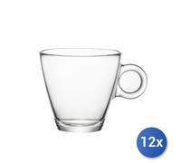 12x Tazze Caffè Easy Bar Espresso In Vetro Trasparente Senza Piatti Cl10