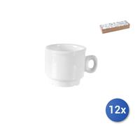 12x Tazze Caffè Ischia In Porcellana Bianca Cc60, Senza Piatti