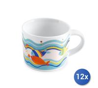 12x Tazze Caffè Porcellana Decoro Pesce Cc155, Royal Norfolk