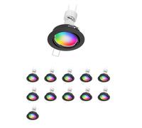 ledscom.de 12 faretti da incasso a soffitto FERE cornice da incasso nero opaco orientabile incl. lampada LED Smart Home RGBW GU10, 5,41W, 473lm