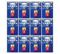 12x Varta Longlife Max Power Batterie Alcaline 9V E-Block 6LR61 PP3