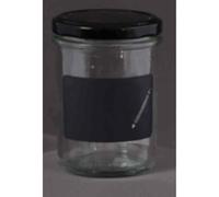 12x Vaso Di Vetro "Cucinare" 230ml Con Campo Per Gesso Per Scrivere Coperchio