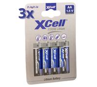 12X XTREME Batteria Litio AA Mignon FR6 L91 XCell 3X 4 Pezzi Blister