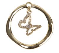 12X ZAMA Ciondolo FARFALLA cerchio ORO 4 cm decorazione BOMBONIERA 1GG9