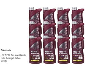 12x1 Litro Originale MANNOL Olio per Ingranaggi MTF-4 Cambio 75W-80 Gear Oil