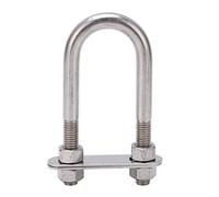 12x130mm Marine Bow Stern Eye U Bolt, Stainless Steel Boat U Bolt, Adjustable Tie Down U Bolt with Flange Nut for Saltwater Deck Hardware, Corrosion Resistant 316 Stainless Steel