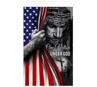 12X18 Uno Nation Sotto Dio Gesù Cristo USA Doppio Lato Giardino Palo Manica Flag