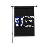 12x18 We I Stand With Israele Bandiera da giardino in tela da imballaggio Doppia faccia Bandiera americana Israele Bandiera Prega per Israele Forte bandiera da giardino In questa casa Sosteniamo la